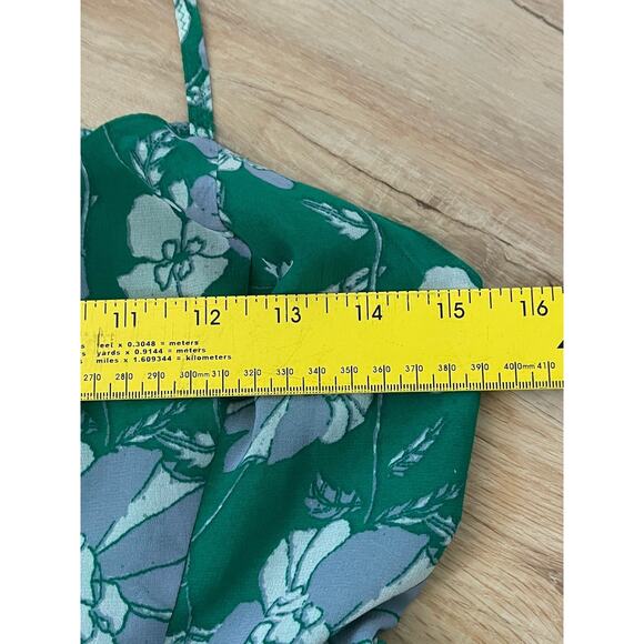 Free People Green Floral Meadow Rue Sleeveless Wide Leg Jumpsuit, Size 6 - Picture 10 of 10